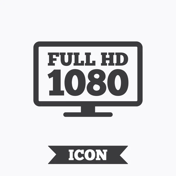 Full hd widescreen tv. 1080p symbol. — Stock Vector