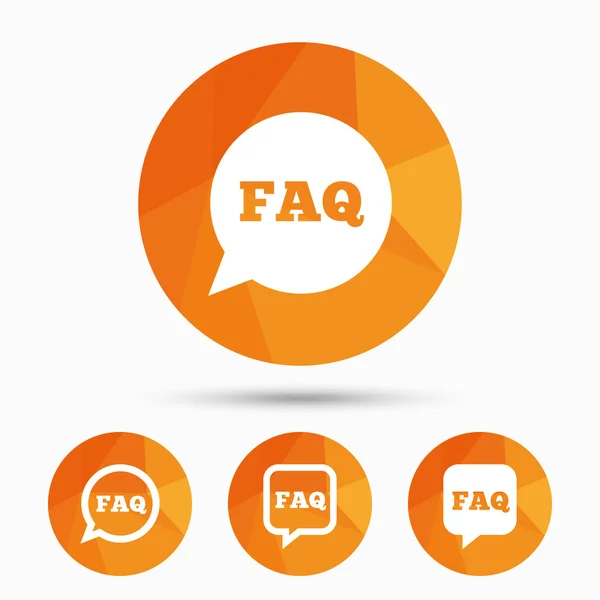 FAQ information signs. Help speech bubbles. — Stock Vector