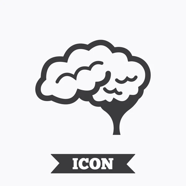 Icono de signo cerebral . — Vector de stock