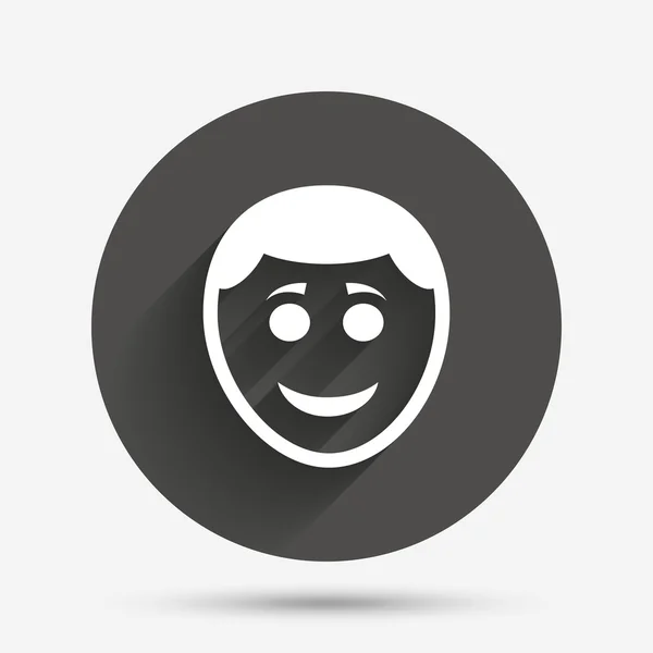 Χαμόγελο πρόσωπο εικονίδιο. smiley με σύμβολο χτένισμα. — Διανυσματικό Αρχείο