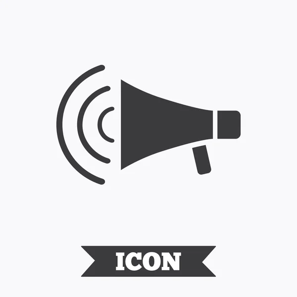 Megaphone sign icon. Loudspeaker strike symbol. — Stock Vector