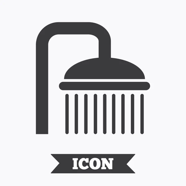 Shower sign icon. Douche with water drops symbol. — Stock Vector