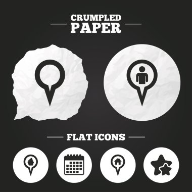 Harita işaretçisi, konum simgeleri. 