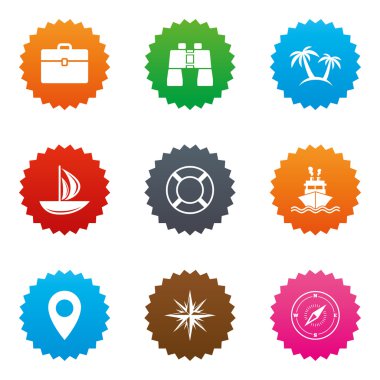 Cruise gezisi, gemi ve yat simgeleri.  