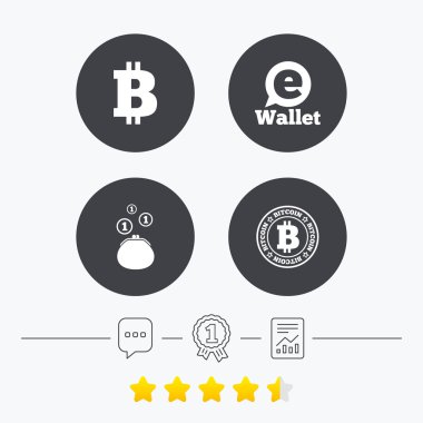 Bitcoin simgeler. Elektronik cüzdan sembolü.