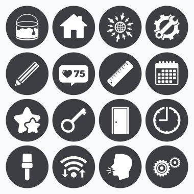 Repair, construction icons. Service signs. clipart