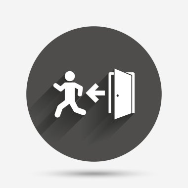 Acil çıkış işareti simgesi.   