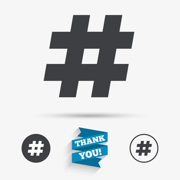Hashtag, icone dei social media — Vettoriale Stock