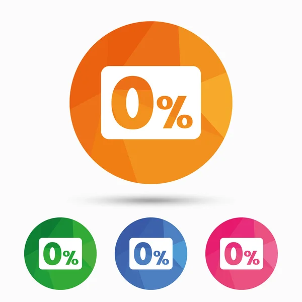 Zero percent sign icon. — Stock Vector