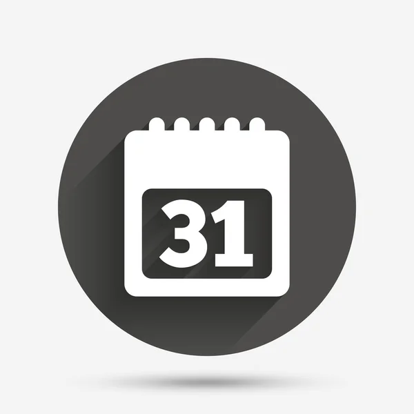 Icono de signo de calendario. 31 día mes símbolo . — Vector de stock