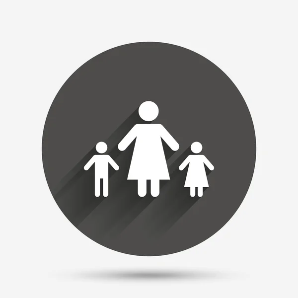 Famille monoparentale avec deux enfants signe icône . — Image vectorielle