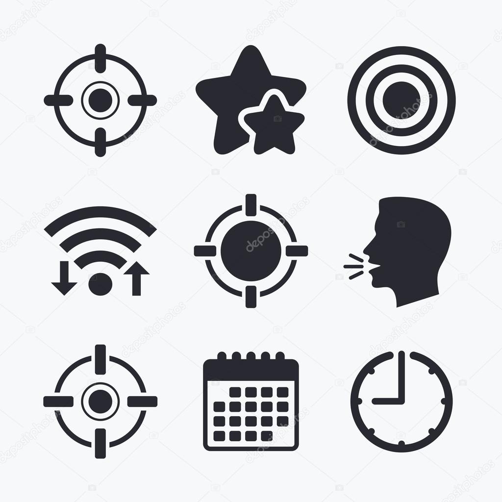 Crosshair icons. Target aim signs symbols.