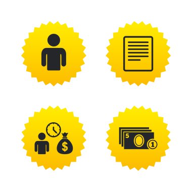 banka kredileri simgeler. belge doldurmak ve para almak.