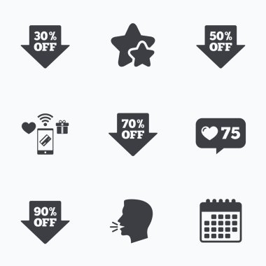 Satılık ok tag simgeleri. 