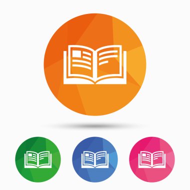 kitap işareti simgesi. Açık kitap simgesi.
