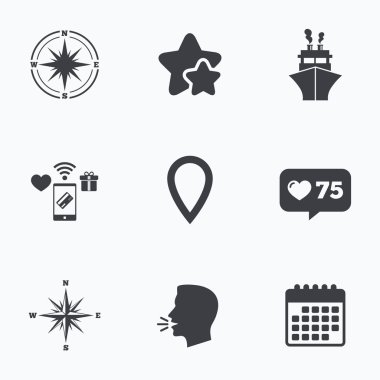 Windrose gezinti Pusula, sevkiyat teslimat.