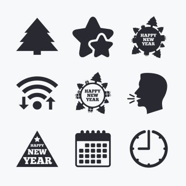 mutlu yeni yıl işareti. Noel ağaçları.