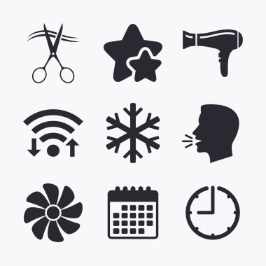 Hotel services icons set clipart