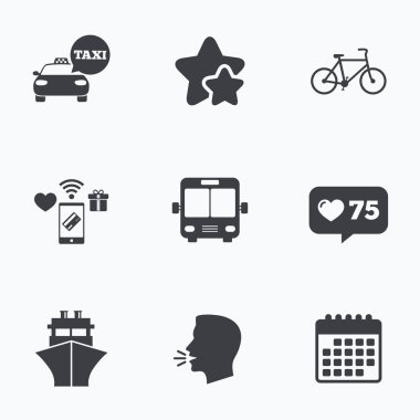 Transport icons. Taxi car 