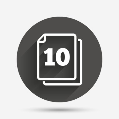 içinde 10 adet işareti simgesi paketi. 10 kağıt simgesi.