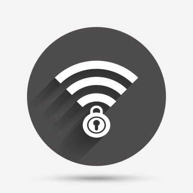 WiFi kilitli işareti.