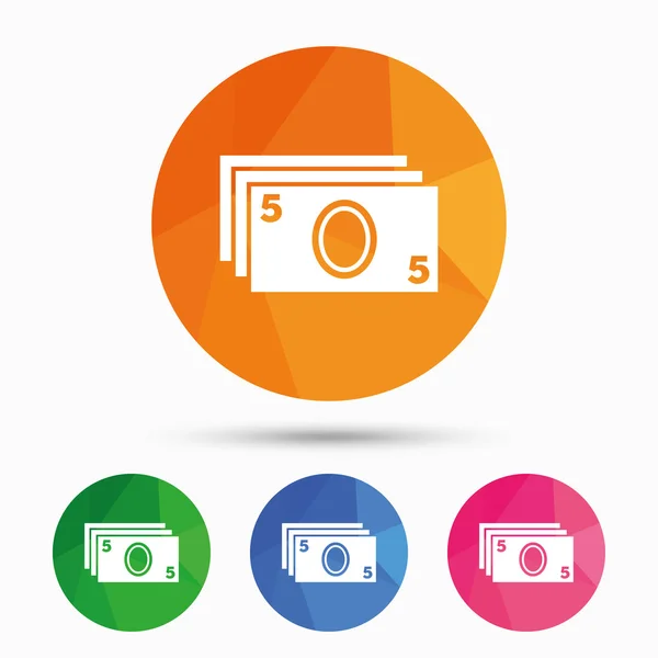 Efectivo, iconos de papel moneda . — Vector de stock