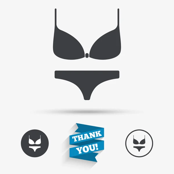 Women bra and panties icons — Stock Vector