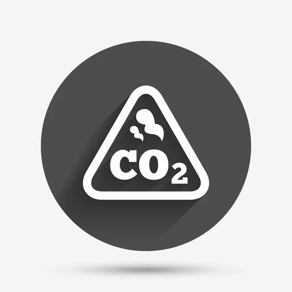 Ícone de sinal de fórmula de dióxido de carbono CO2. Química — Vetor de Stock