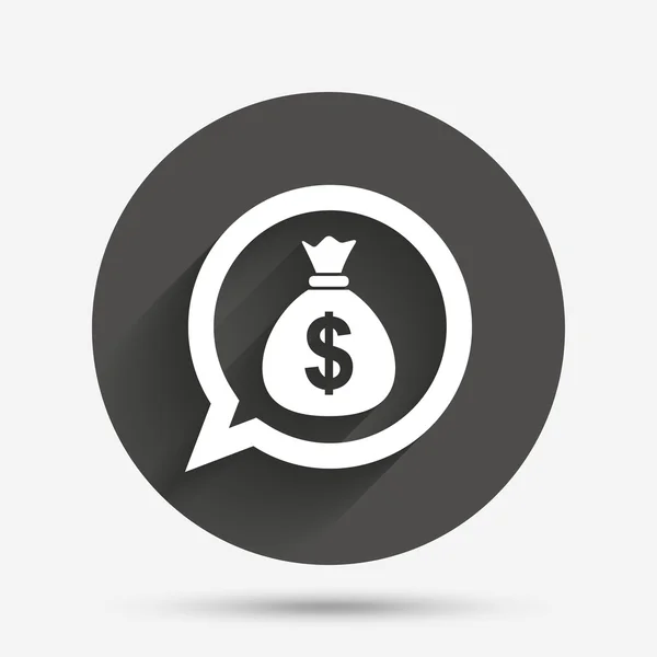 Geld tas met dollar pictogram — Stockvector