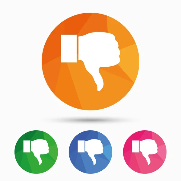 Dislike, Hand finger down icons. — Stock Vector