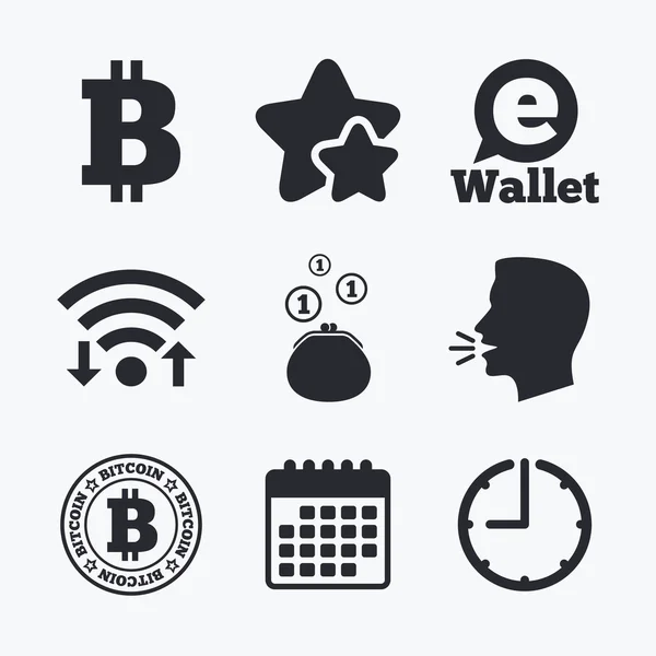 Bitcoin currency icons. — Stock Vector