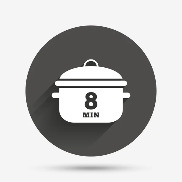 Boil 8 minutes. Cooking icons — Stock Vector