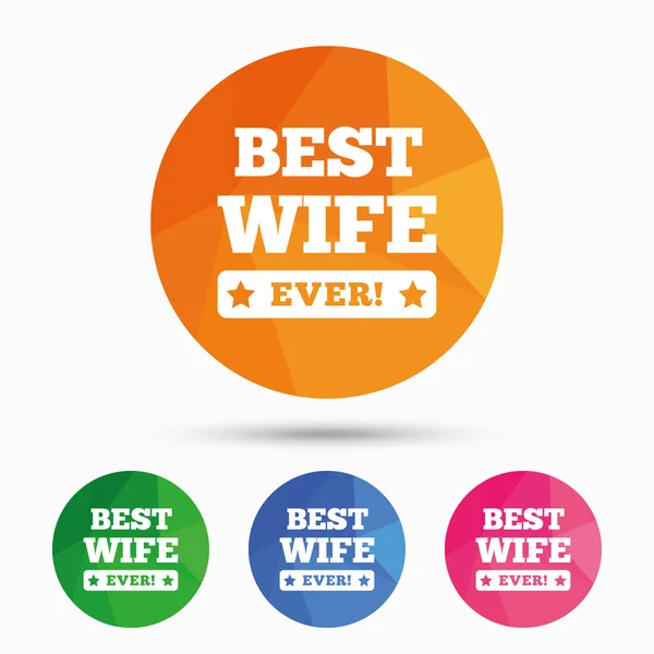 Best wife ever sign icons — Stock Vector