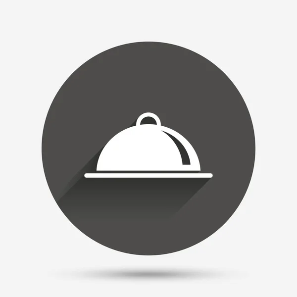 Eten schotel portie teken pictogram. — Stockvector