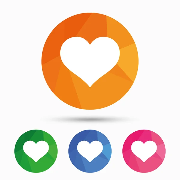 Love icons. Heart sign symbols. — Stock Vector