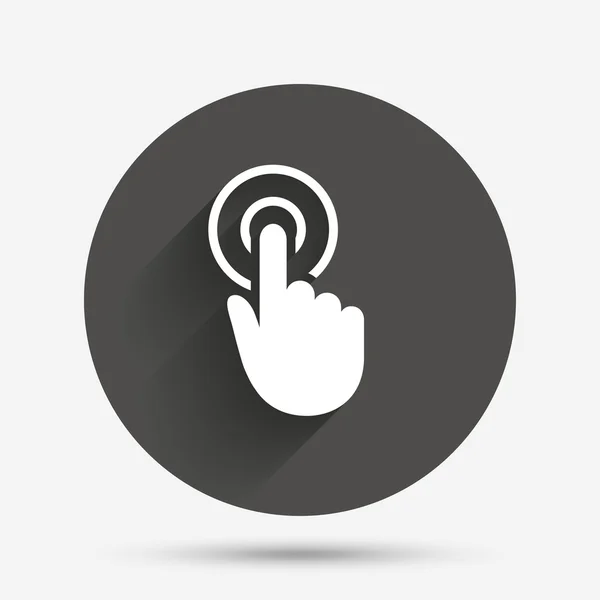 Mano pulsando icono botón — Vector de stock