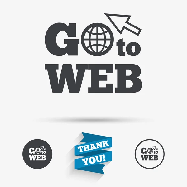 Ir a la Web, iconos de acceso a Internet . — Vector de stock