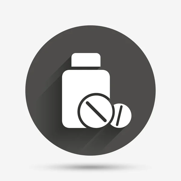 Medical tablets bottle icon — Stock Vector