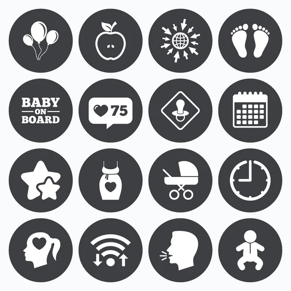 Grossesse, icônes de maternité — Image vectorielle