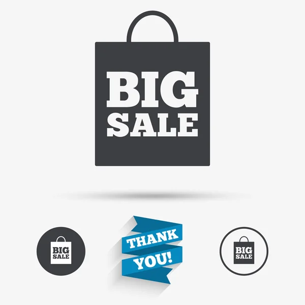 Big sale bag sign icons — Stock Vector