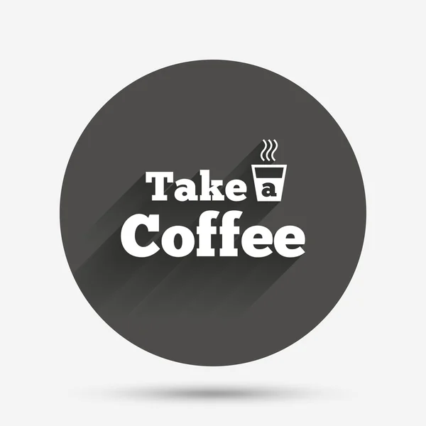 Tome un icono de signo de café . — Vector de stock