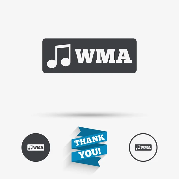 Wma sinal de formato de música — Vetor de Stock