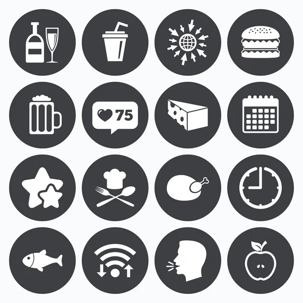 Yiyecek, içecek simgeler.  