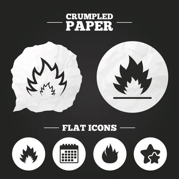 Fire flame icons. Heat signs. — Stock Vector