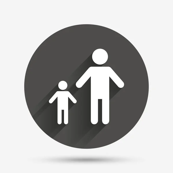 Familia de un padre con un icono de signo de hijo . — Vector de stock