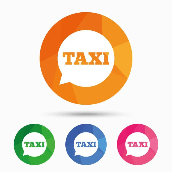 Taxi speech bubble sign — Stock Vector