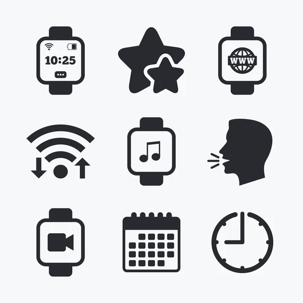 Smart Watch-klocka ikoner — Stock vektor