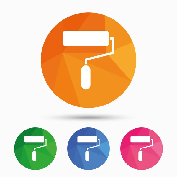Paint roller icons set — Stock Vector
