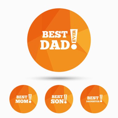 En iyi anne ve baba, oğlu, kızı simgeler.