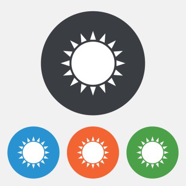 Güneş simgesi. Güneş ışığı yaz sembolü.